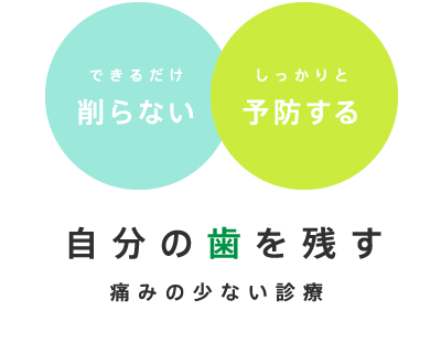 「できるだけ削らない」「しっかりと予防する」自分の歯を残す痛みの少ない診療